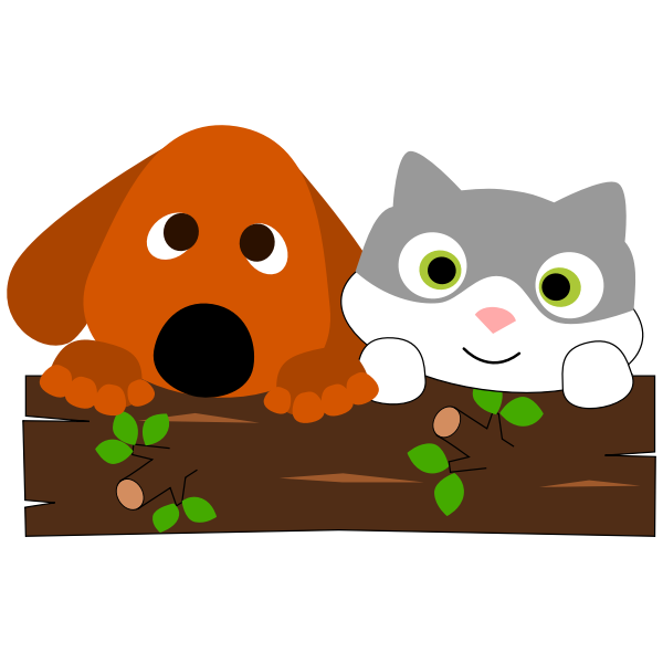 SVG Puppy and kitten
