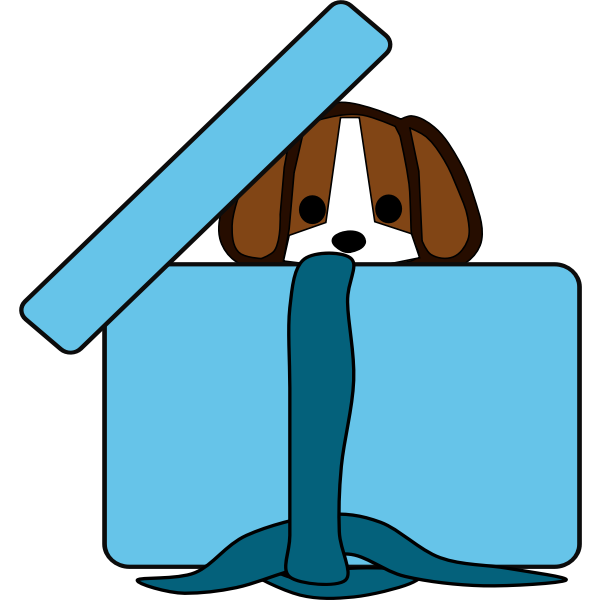 SVG puppy present under cover