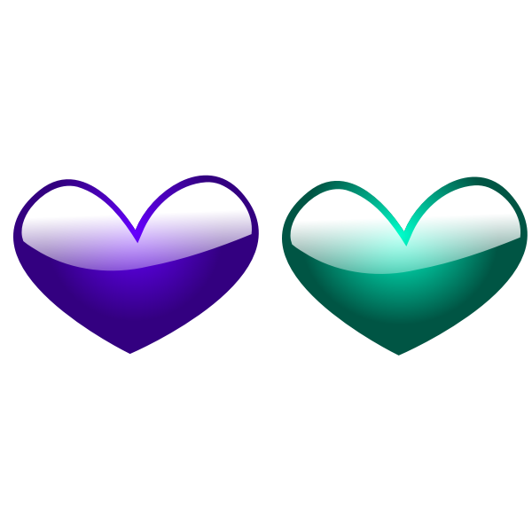 SVG Purple and green hearts
