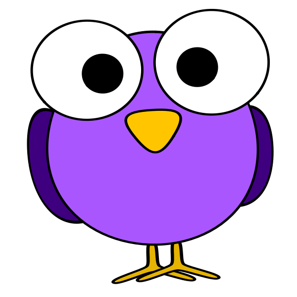 SVG Purple big eyed bird drawing