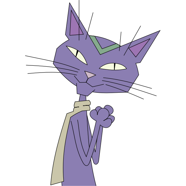 SVG Purple cartoon cat