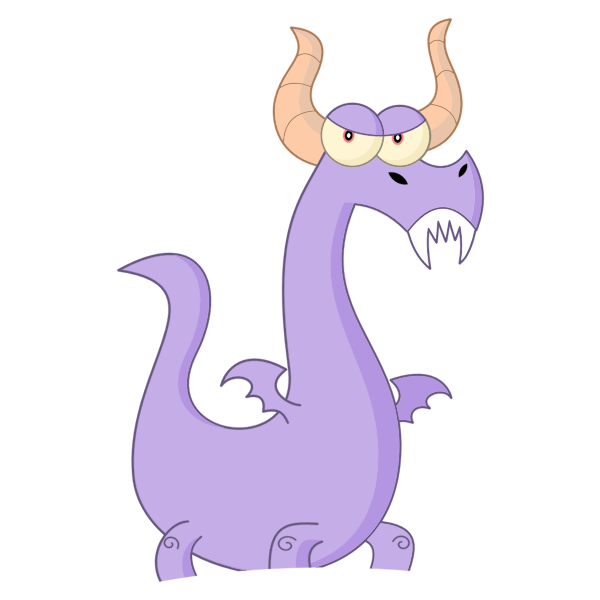 SVG Purple Cartoon Dragon