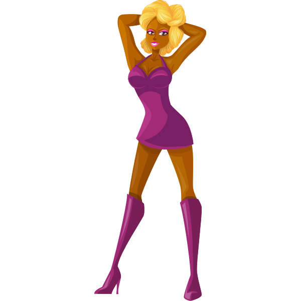 SVG Purple clothes on posing model