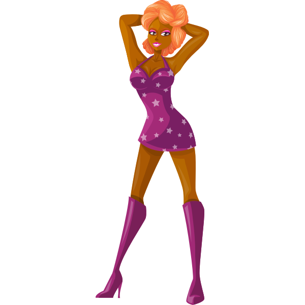 SVG Purple clothes on young lady