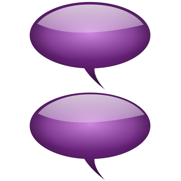 SVG Purple cloud shaped callouts vector graphics