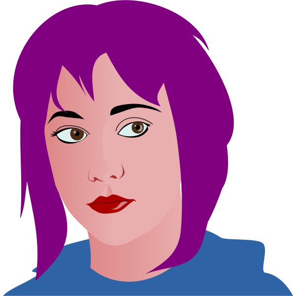 SVG Purple haired girl vector illustration
