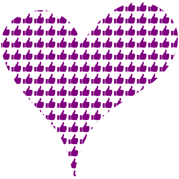 SVG Purple heart with thumbs up