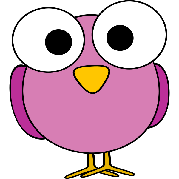 SVG Purple large eyed bird illustration