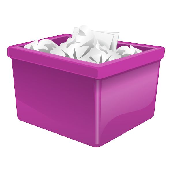 SVG Purple plastic box filled with paper vector image