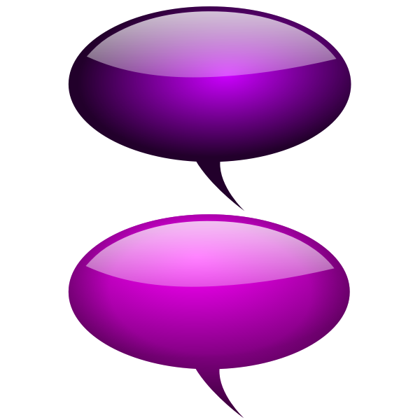 SVG Purple speech bubbles with reflections vector drawing