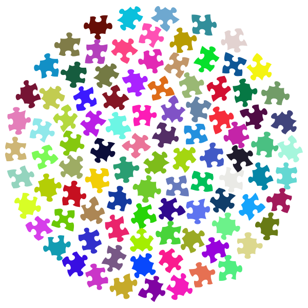 SVG Puzzle pieces colorful circle
