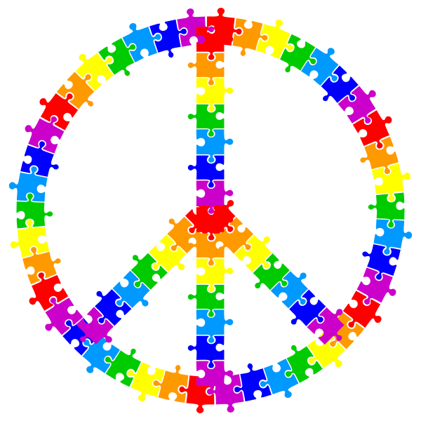 SVG Puzzle pieces peace sign