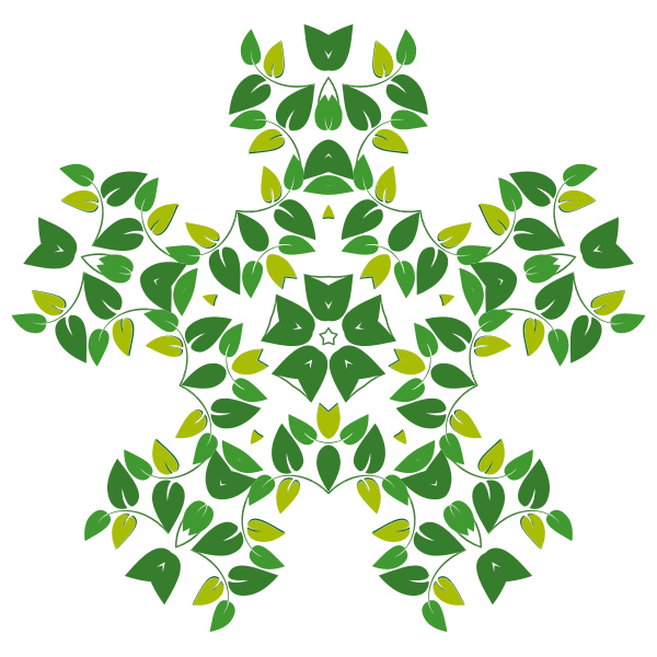 SVG Quadrant shaped leafy pattern illustration