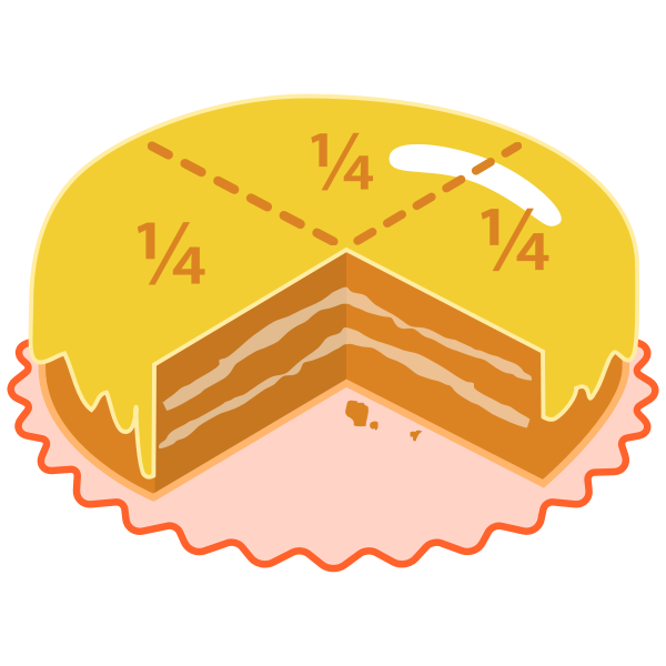 SVG Quartered Cake