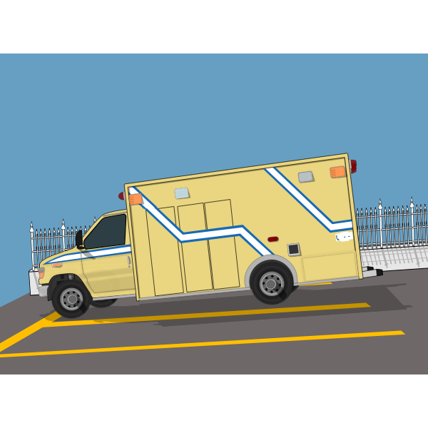 SVG Quebec Province ambulance car on the road vector image