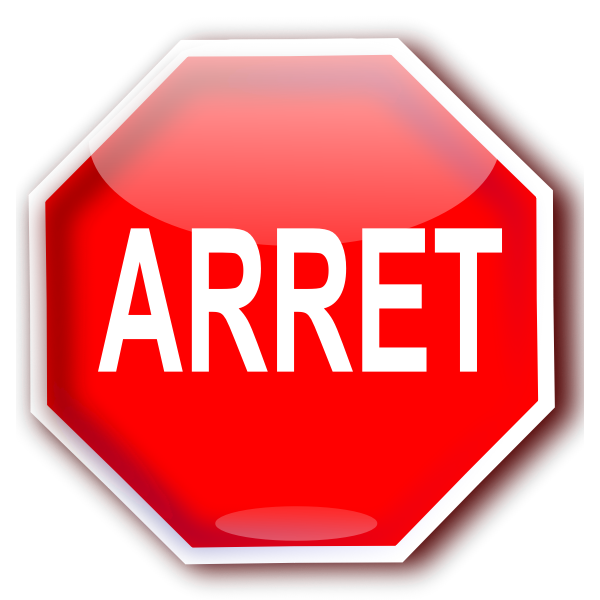 SVG Quebec roadsign for STOP ARRET vector drawing
