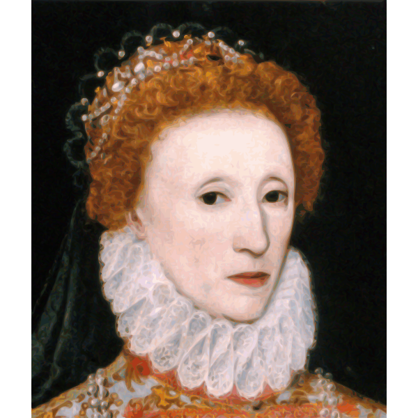 SVG Queen Elizabeth I profile painting in color vector image