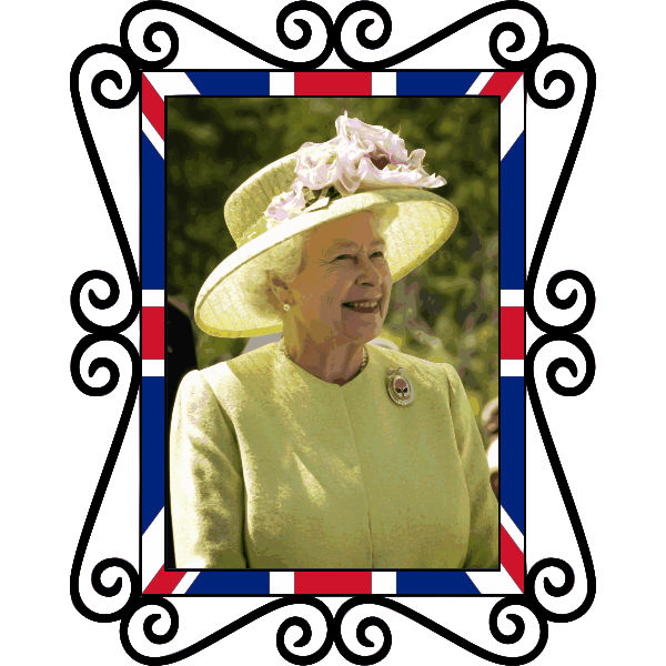 SVG Queen Elizabeth II tribute stand vector image