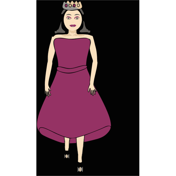 SVG Queen in royal purple dress vector image