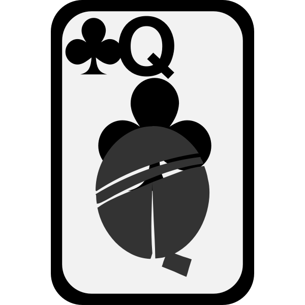 SVG Queen of Clubs funky playing card vector image