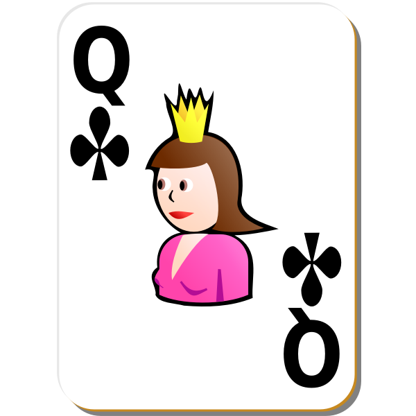 SVG Queen of clubs vector clip art
