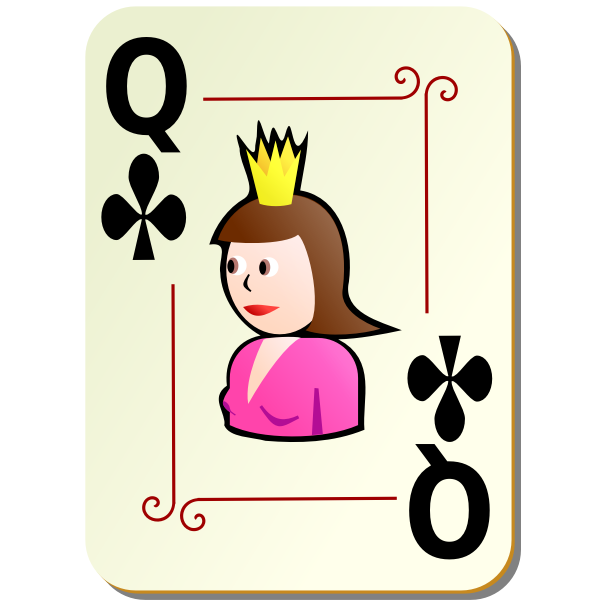 SVG Queen of clubs vector clip art