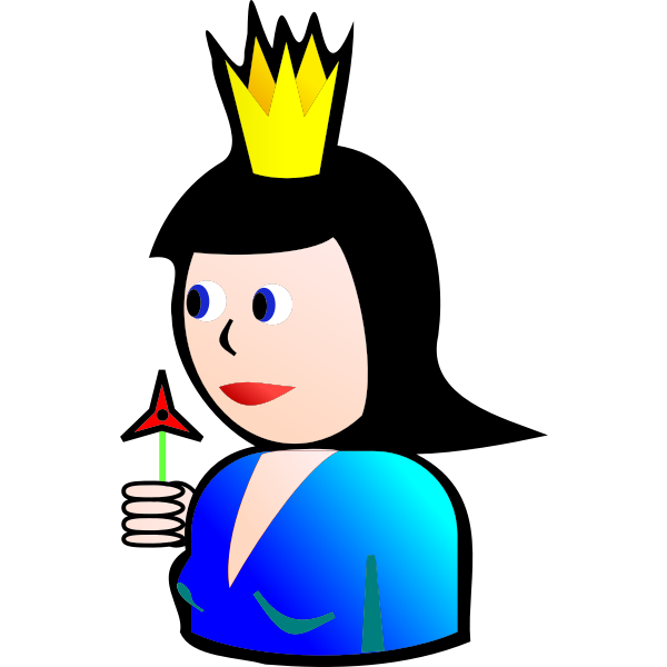 SVG Queen of diamonds cartoon vector image