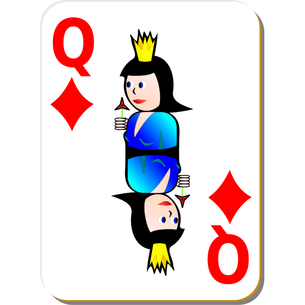 SVG Queen of Diamonds gaming card vector illustration