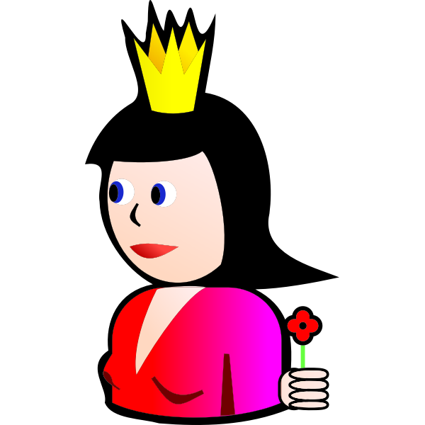 SVG Queen of Hearts cartoon vector illustration