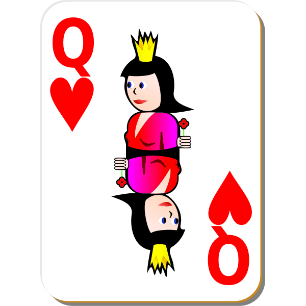 SVG Queen of Hearts gaming card vector image