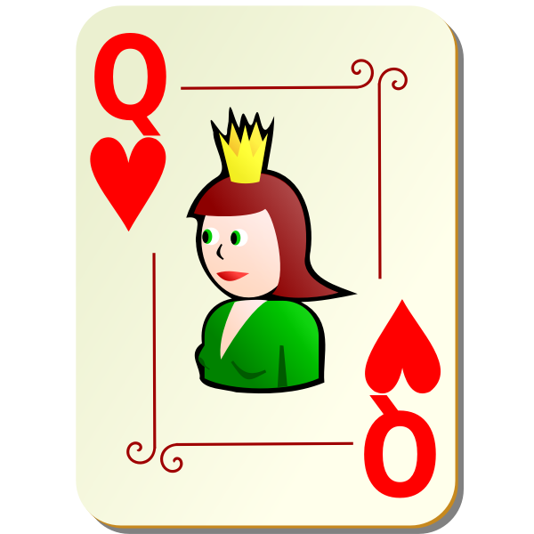 SVG Queen of hearts vector clip art