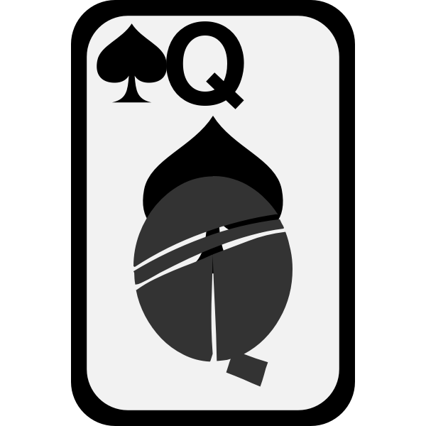 SVG Queen of Spades funky playing card vector clip art