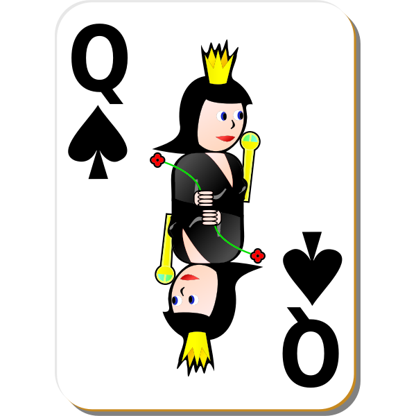 SVG Queen of Spades gaming card vector image