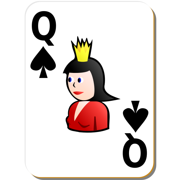 SVG Queen of spades playing card vector graphics