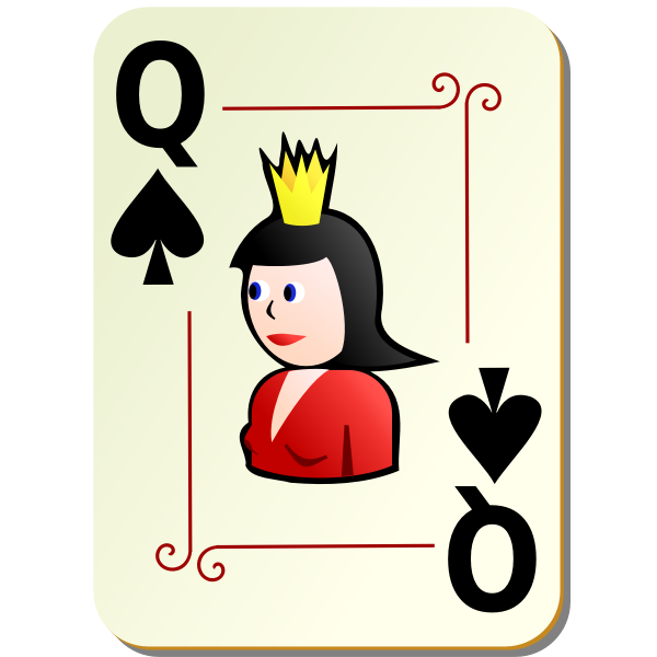 SVG Queen of spades playing card vector illustration