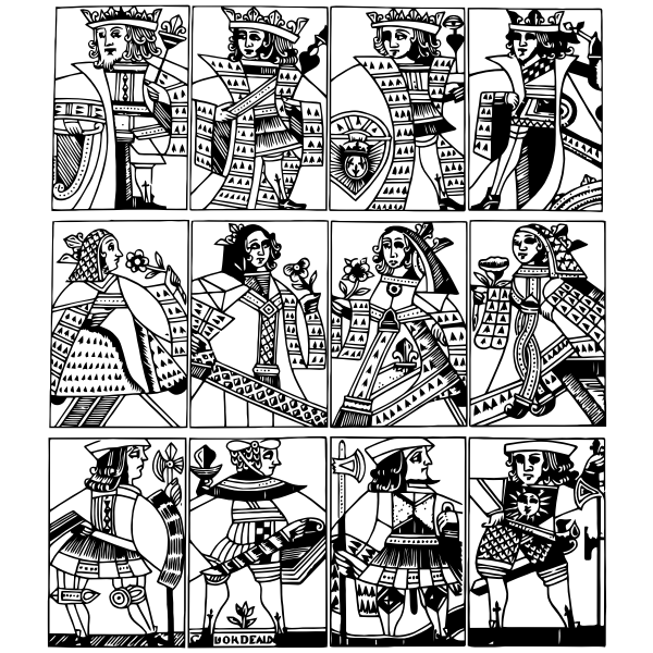SVG Queens and Kings of playing cards vector illustration