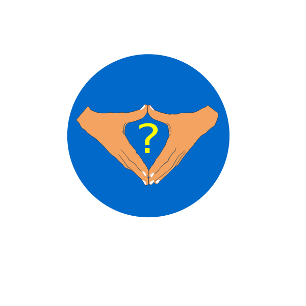 SVG Questionmark between two hands vector illustration