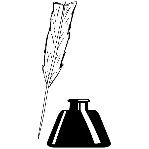 SVG Quill and inkwell