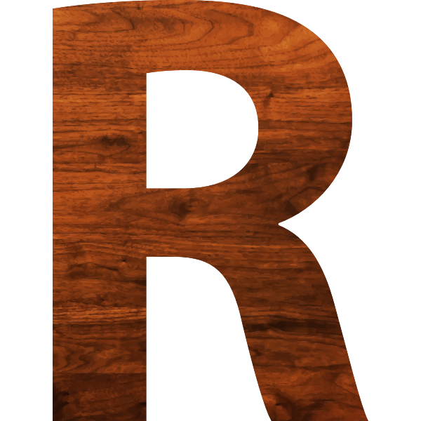 SVG R in wooden texture