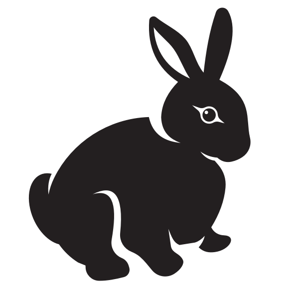 SVG Rabbit monochrome silhouette