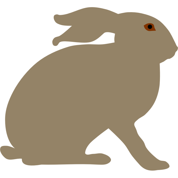 SVG Rabbit with brown eyes silhouette vector image