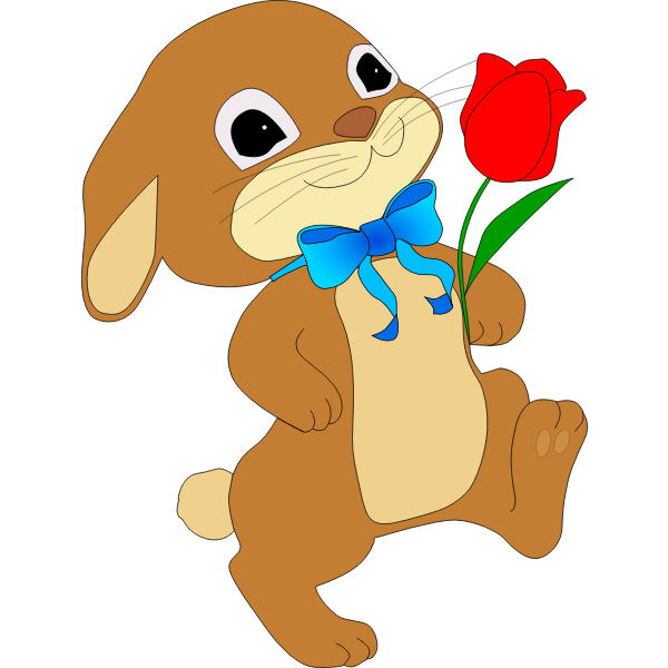 SVG Rabbit with red flower