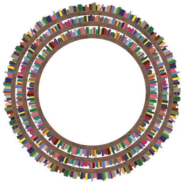 SVG Radial bookshelves