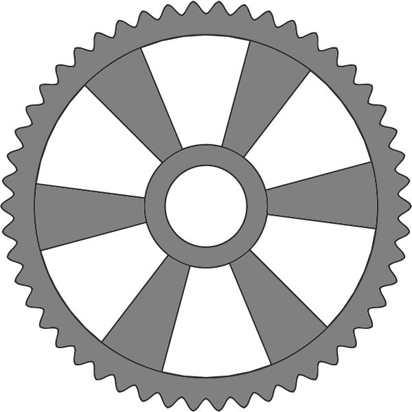 SVG Radial spokes tooth