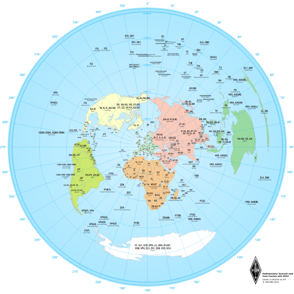 SVG Radio amateurs azimuth map drawing