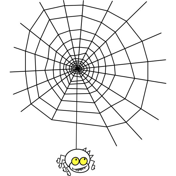 SVG ragno the spider with a simple web