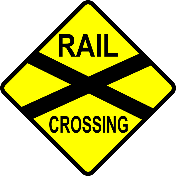 SVG Rail crossing traffic roadsign vector image