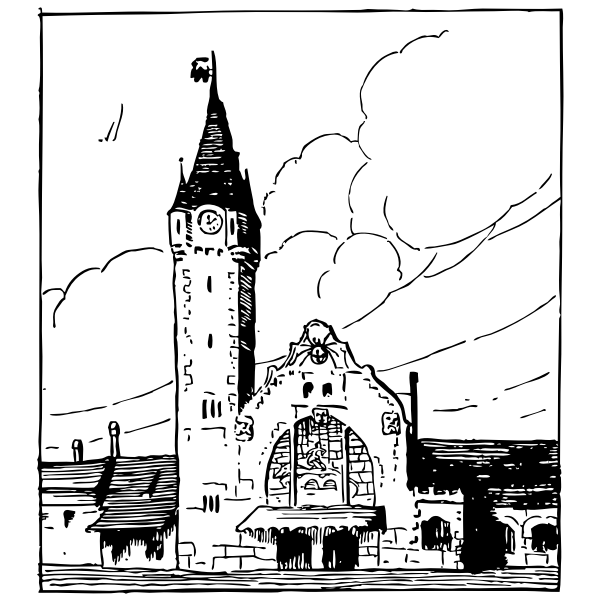 SVG Railway station Colmar vector