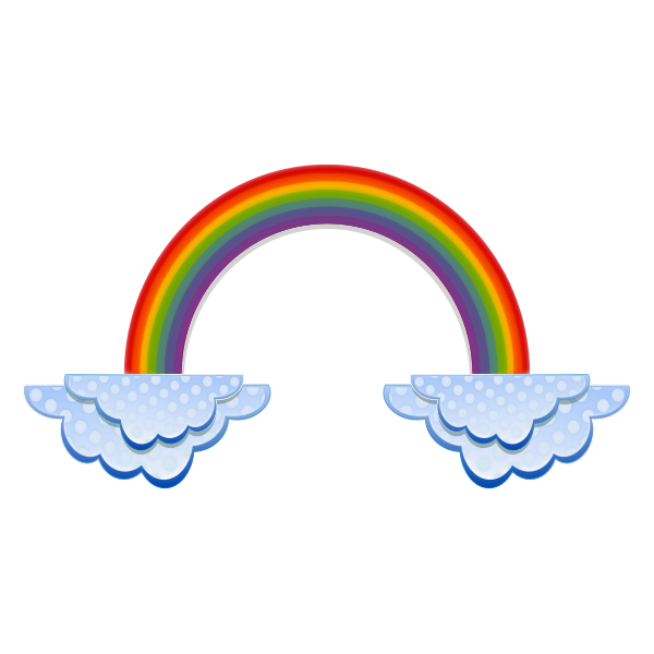 SVG Rainbow And Clouds Illustration