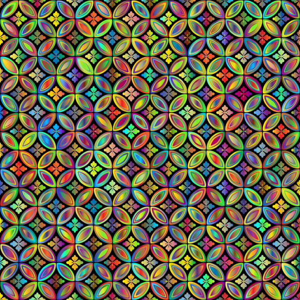 SVG Rainbow-colored wallpaper with flowers and circles